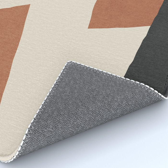 Graphic Edge Shapes - Terracotta Orange Brown Rug Gallery Image 4