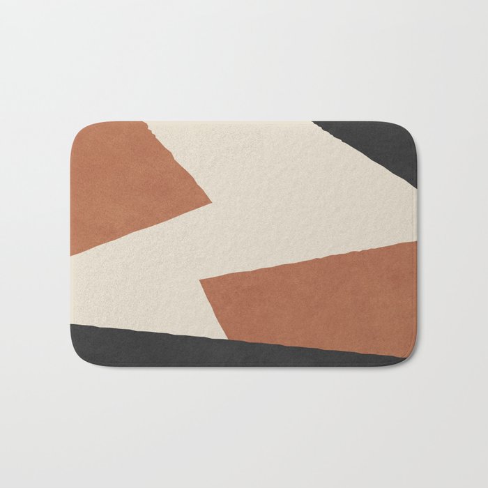 Graphic Edge Shapes - Terracotta Orange Brown Bath Mat Gallery Image 1