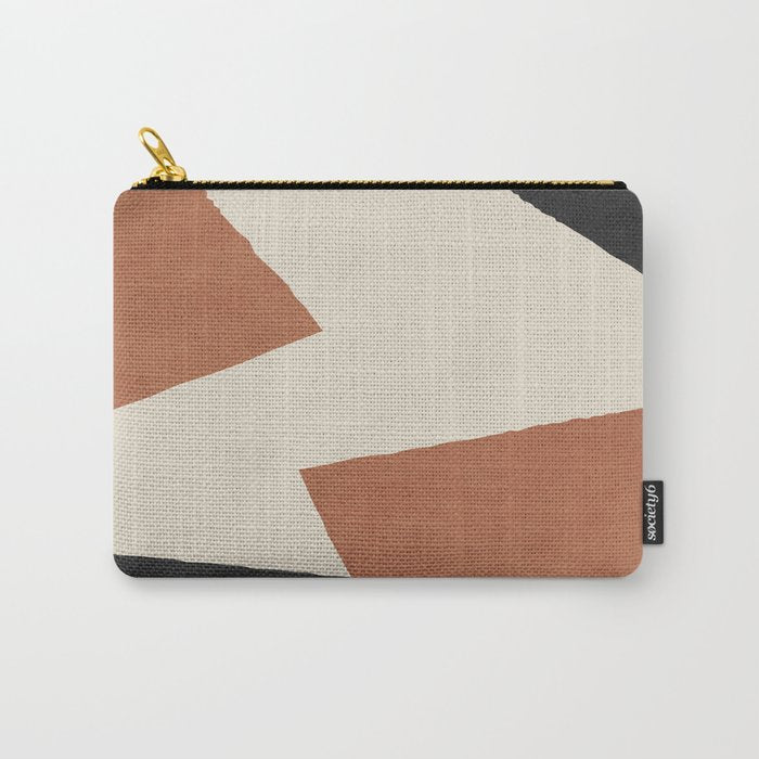 Graphic Edge Shapes - Terracotta Orange Brown Carry All Pouch Gallery Image 1