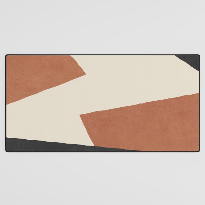 Graphic Edge Shapes - Terracotta Orange Brown Desk Mat Gallery Image 3