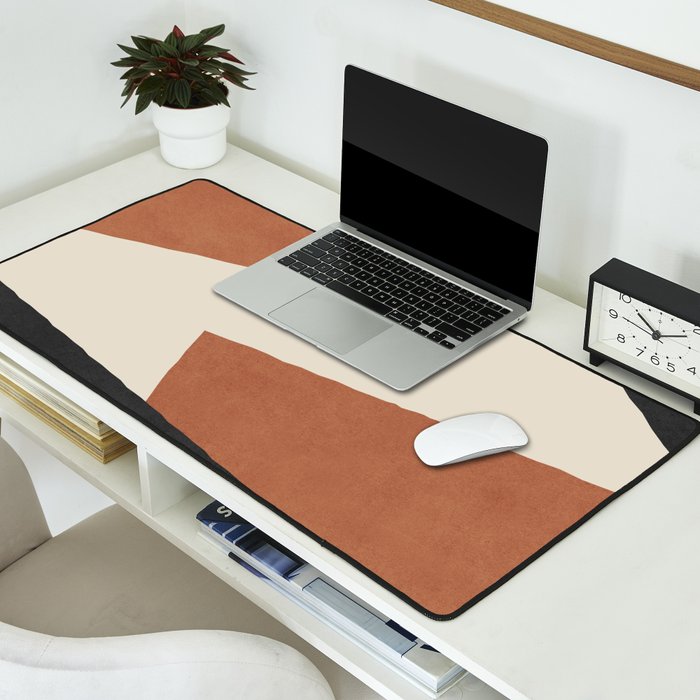 Graphic Edge Shapes - Terracotta Orange Brown Desk Mat Gallery Image 2