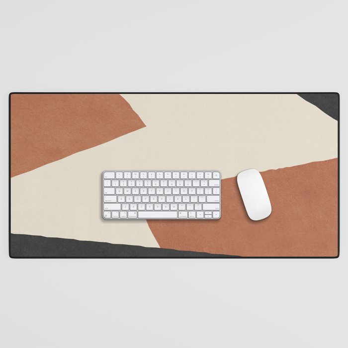 Graphic Edge Shapes - Terracotta Orange Brown Desk Mat Gallery Image 1