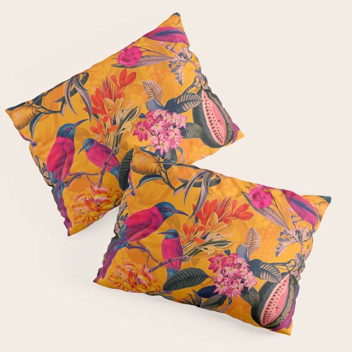 Vintage And Shabby Chic - Colorful Summer Botanical Jungle Garden Pillow Sham Gallery Image 1