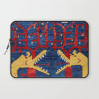 Kazak Southwest Caucasus Antique Rug Print With Snakes Laptop Sleeve Gallery Image 1