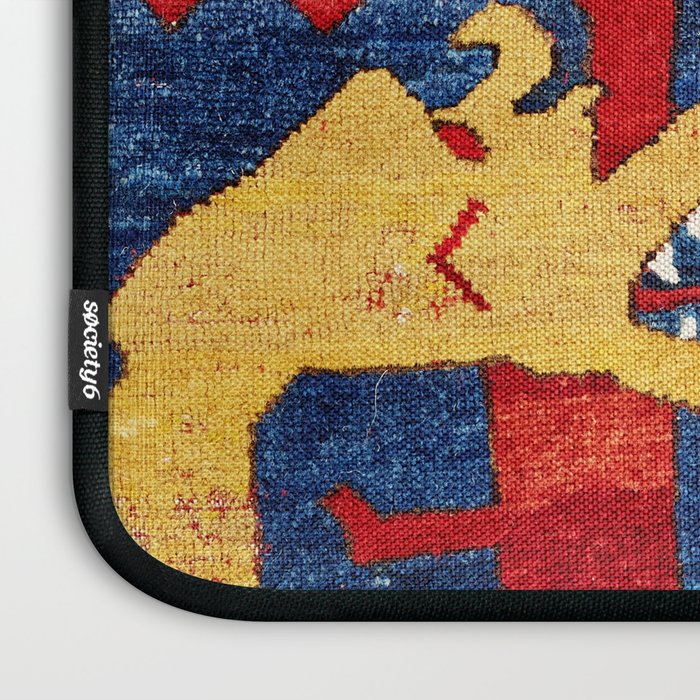 Kazak Southwest Caucasus Antique Rug Print With Snakes Laptop Sleeve Gallery Image 3