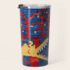Kazak Southwest Caucasus Antique Rug Print With Snakes Travel Mug Gallery Image 3