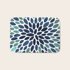 Flower Bloom, Aqua and Navy Bath Mat Gallery Image 1