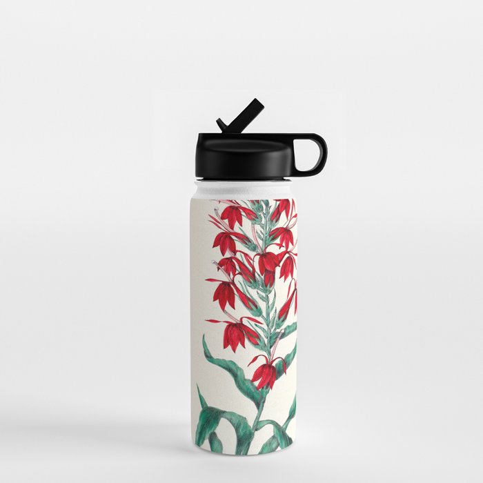  Cardinal flower by Clarissa Munger Badger, 1859 (benefitting The Nature Conservancy) Water Bottle Gallery Image 1