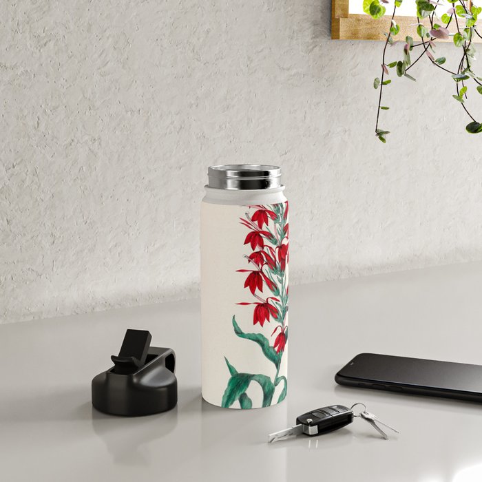  Cardinal flower by Clarissa Munger Badger, 1859 (benefitting The Nature Conservancy) Water Bottle Gallery Image 4