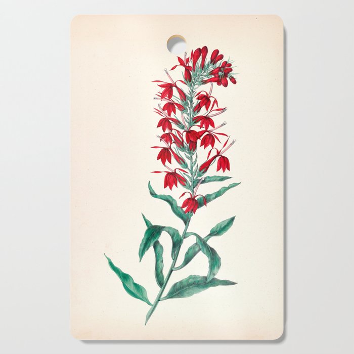  Cardinal flower by Clarissa Munger Badger, 1859 (benefitting The Nature Conservancy) Cutting Board Gallery Image 1