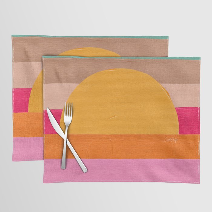 Sunset Waves â Magenta Placemat Gallery Image 1