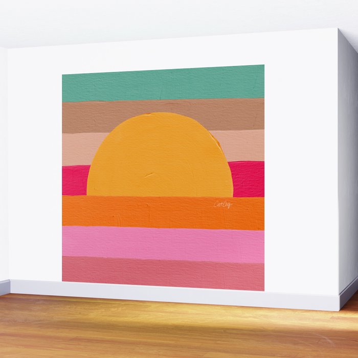 Sunset Waves â Magenta Wall Mural Gallery Image 2