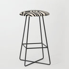 Midcentury Modern Confaab Abstract Pattern in Black and Almond Cream  Stool Gallery Image 1