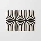 Midcentury Modern Confaab Abstract Pattern in Black and Almond Cream  Bath Mat Gallery Image 1