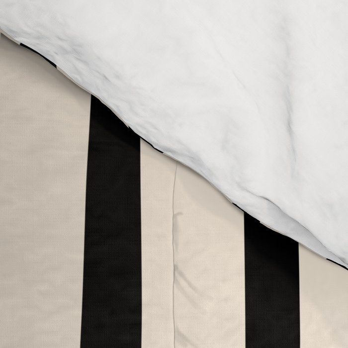 Midcentury Modern Confaab Abstract Pattern in Black and Almond Cream  Comforter Gallery Image 4