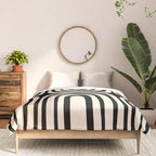 Midcentury Modern Confaab Abstract Pattern in Black and Almond Cream  Comforter Gallery Image 3