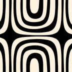 Midcentury Modern Confaab Abstract Pattern in Black and Almond Cream  Coffee Mug Gallery Image 2