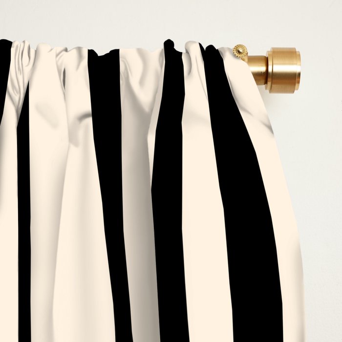 Midcentury Modern Confaab Abstract Pattern in Black and Almond Cream  Window Curtain Gallery Image 2