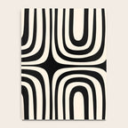 Midcentury Modern Confaab Abstract Pattern in Black and Almond Cream  Notebook Gallery Image 4