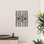 Midcentury Modern Confaab Abstract Pattern in Black and Almond Cream  Poster Gallery Image 2