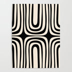 Midcentury Modern Confaab Abstract Pattern in Black and Almond Cream  Poster Gallery Image 4