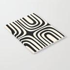 Midcentury Modern Confaab Abstract Pattern in Black and Almond Cream  Notebook Gallery Image 2