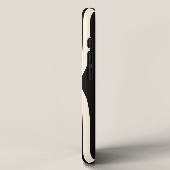 Midcentury Modern Confaab Abstract Pattern in Black and Almond Cream  iPhone Case Gallery Image 2