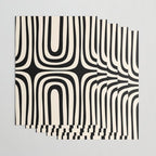 Midcentury Modern Confaab Abstract Pattern in Black and Almond Cream  Wrapping Paper Gallery Image 3
