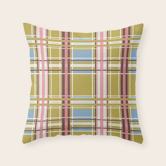 Subtle Plaid Warmth Throw Pillow Gallery Image 1