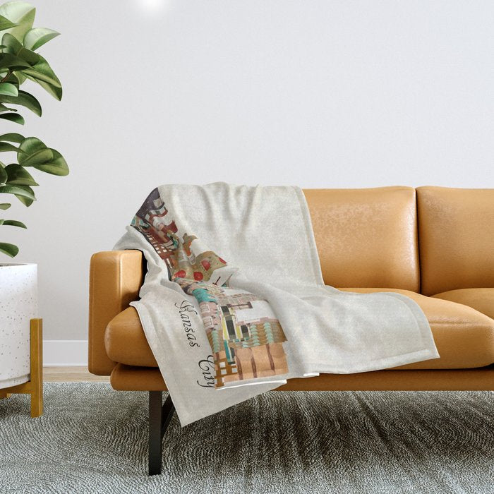 kansas city skyline Throw Blanket Gallery Image 1
