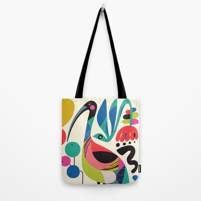 Mid Century Ibis Tote Bag Gallery Image 2
