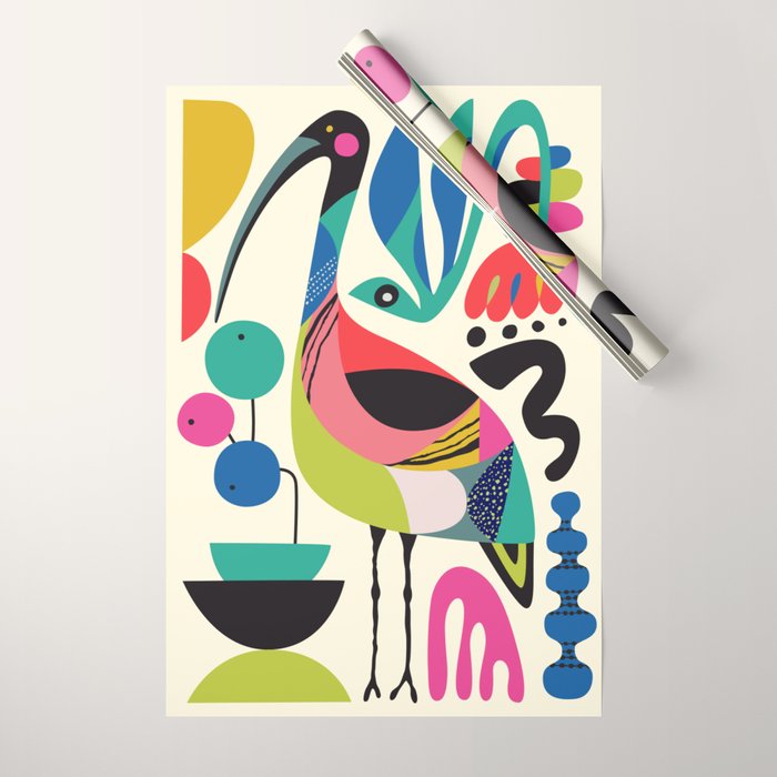 Mid Century Ibis Wrapping Paper Gallery Image 1