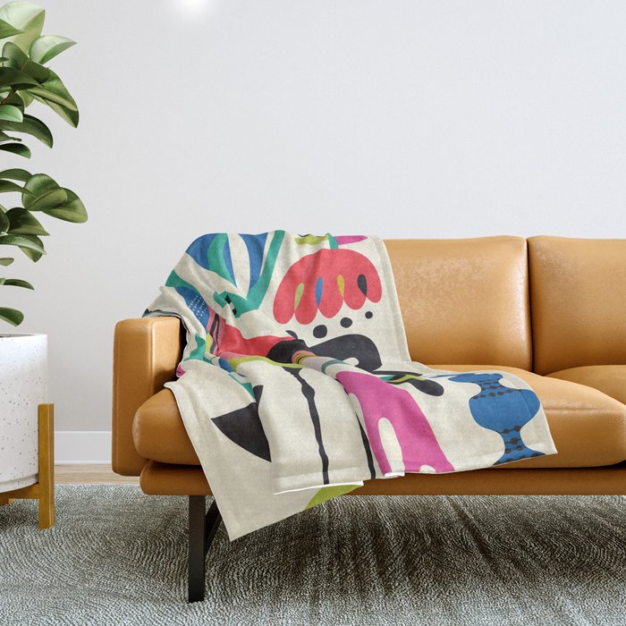 Mid Century Ibis Throw Blanket Gallery Image 1