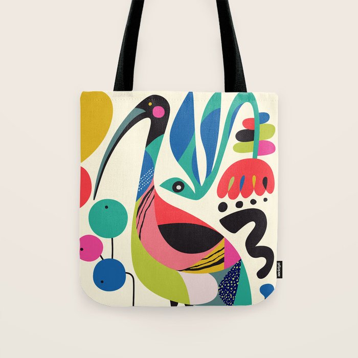 Mid Century Ibis Tote Bag Gallery Image 1