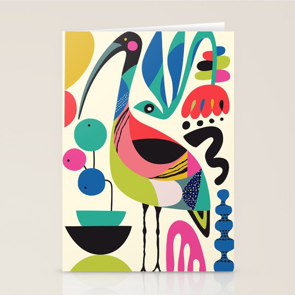 Mid Century Ibis Stationery Card Gallery Image 2