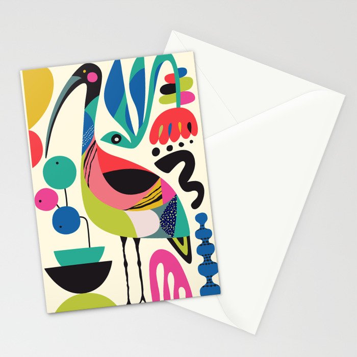 Mid Century Ibis Stationery Card Gallery Image 2