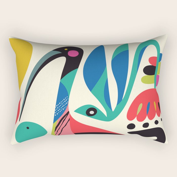Mid Century Ibis Rectangular Pillow Gallery Image 1