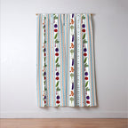 Farmers Market Vegetable Stripe Pattern  Mediterranean Garden Art with Eggplant Tomato and Artichoke Window Curtain Gallery Image 3