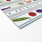 Farmers Market Vegetable Stripe Pattern  Mediterranean Garden Art with Eggplant Tomato and Artichoke Welcome Mat Gallery Image 2