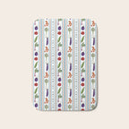 Farmers Market Vegetable Stripe Pattern  Mediterranean Garden Art with Eggplant Tomato and Artichoke Bath Mat Gallery Image 1
