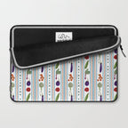 Farmers Market Vegetable Stripe Pattern  Mediterranean Garden Art with Eggplant Tomato and Artichoke Laptop Sleeve Gallery Image 2