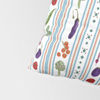 Farmers Market Vegetable Stripe Pattern  Mediterranean Garden Art with Eggplant Tomato and Artichoke Pillow Sham Gallery Image 4