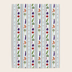 Farmers Market Vegetable Stripe Pattern  Mediterranean Garden Art with Eggplant Tomato and Artichoke Poster Gallery Image 4