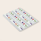 Farmers Market Vegetable Stripe Pattern  Mediterranean Garden Art with Eggplant Tomato and Artichoke Notebook Gallery Image 3