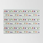 Farmers Market Vegetable Stripe Pattern  Mediterranean Garden Art with Eggplant Tomato and Artichoke Rug Gallery Image 2