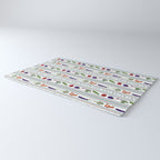 Farmers Market Vegetable Stripe Pattern  Mediterranean Garden Art with Eggplant Tomato and Artichoke Rug Gallery Image 3