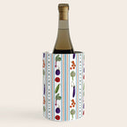Farmers Market Vegetable Stripe Pattern  Mediterranean Garden Art with Eggplant Tomato and Artichoke Wine Chiller Gallery Image 3
