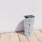 Farmers Market Vegetable Stripe Pattern  Mediterranean Garden Art with Eggplant Tomato and Artichoke Travel Mug Gallery Image 4
