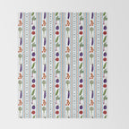 Farmers Market Vegetable Stripe Pattern  Mediterranean Garden Art with Eggplant Tomato and Artichoke Throw Blanket Gallery Image 2