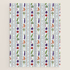Farmers Market Vegetable Stripe Pattern  Mediterranean Garden Art with Eggplant Tomato and Artichoke Jigsaw Puzzle Gallery Image 1